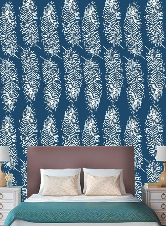 ARandNJ مجموعة استنسل ARandNJ للرسم على الجدران (المقاس: 16 × 24 بوصة) الموضوع: تصميم مايوري فيذر القابل لإعادة الاستخدام، مناسب لغرفة النوم وغرفة المعيشة والمدخل (عبوة من قطعتين) - Image 3